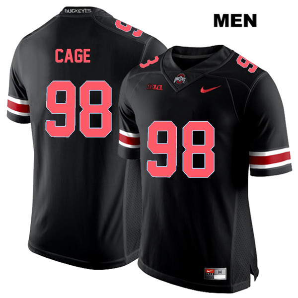 Ohio State Buckeyes Men's Jerron Cage #98 Red Number Black Authentic Nike College NCAA Stitched Football Jersey DN19K25XC